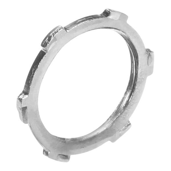 A silver AccuTemp cord grip lock nut.