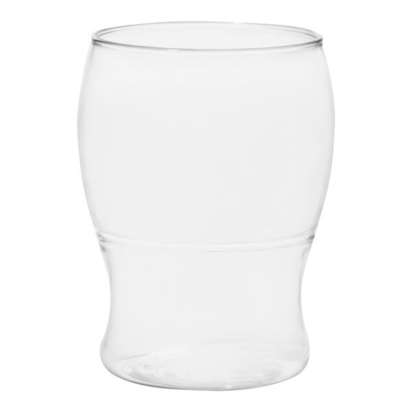 A clear Tossware mini pint glass.