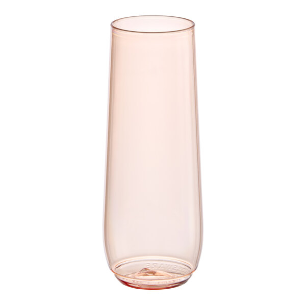 Tossware POP 9 oz. Customizable Plastic Coral Pink Flute Glass - 252/Case