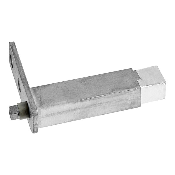 A stainless steel Avantco bottom hinge for refrigeration equipment.