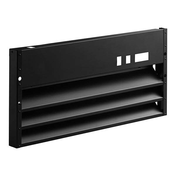 A black metal front grille for an Avantco GDC-23-HC.