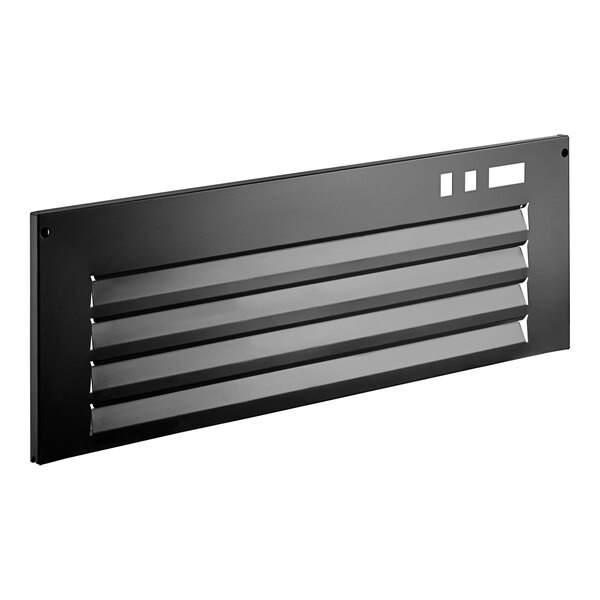 A black metal front grille with four slats.