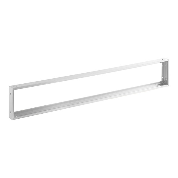 A white rectangular metal sign frame.