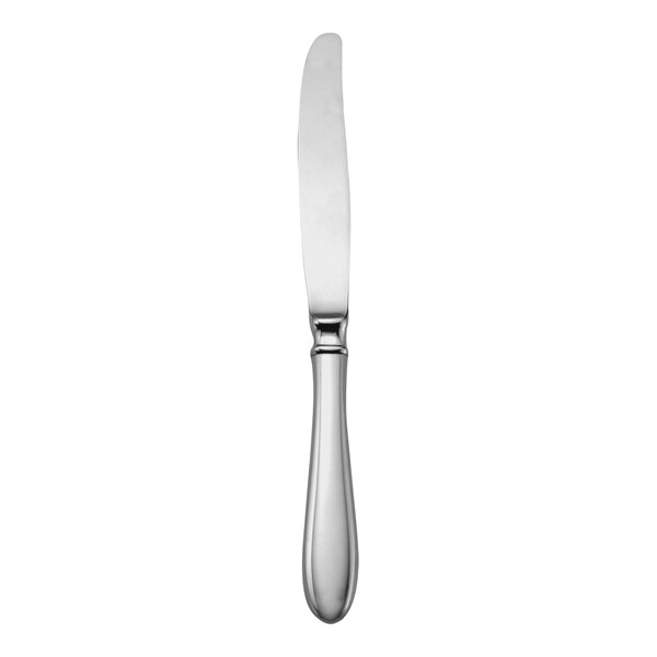 A silver Sant' Andrea Corelli dessert knife with a white handle.