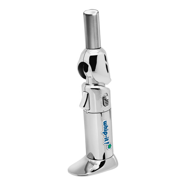 A silver chrome Whip-It Flex butane torch with a white handle.