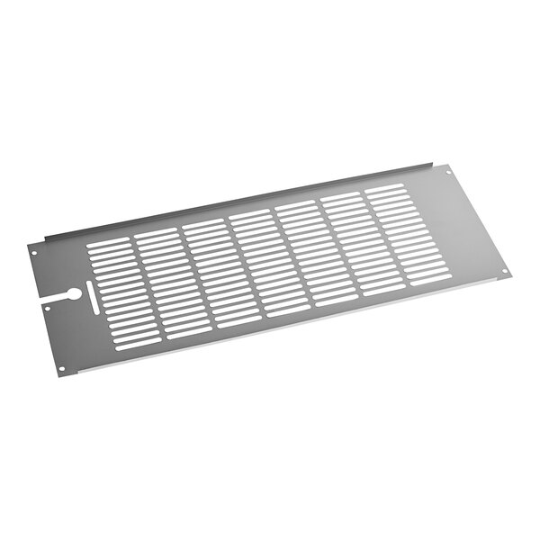 A white metal grate with a grid pattern.