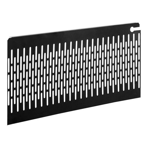 A black rectangular Main Street Equipment back grille with holes.