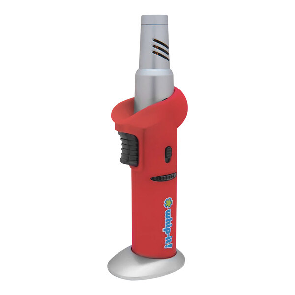 A red and black Whip-It Tilt butane torch.