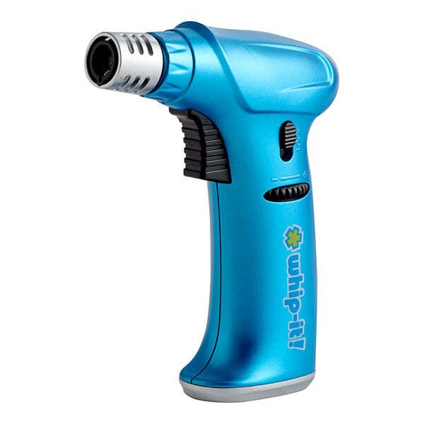 A blue Whip-It Stealth butane torch with a black nozzle.