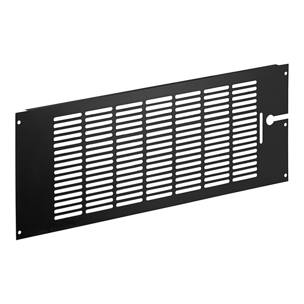 A black metal Avantco back grille with holes.