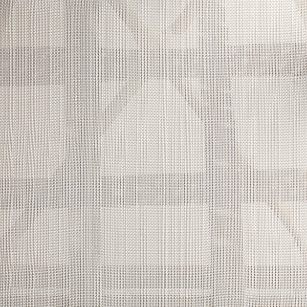 A close up of a gray and white Teslin fabric on a Lancaster Table & Seating outdoor arm chair.