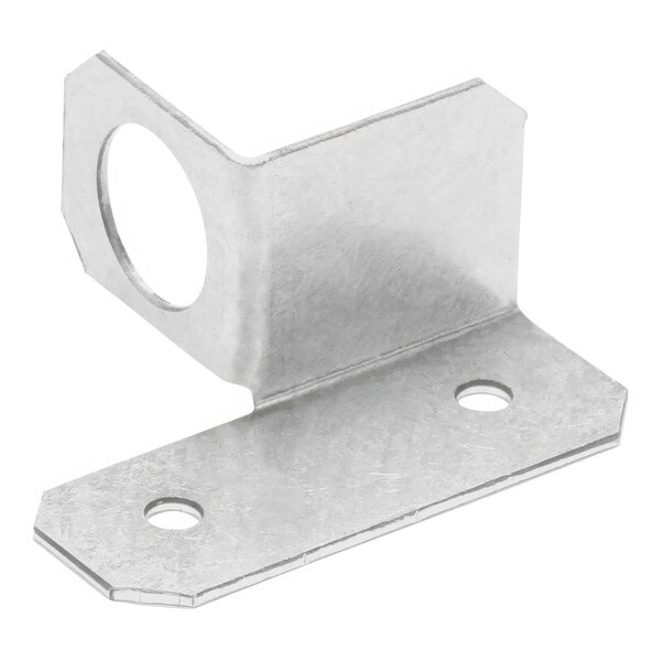 A metal Garland piezo igniter support bracket with two holes on a corner.