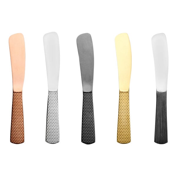 An American Metalcraft stainless steel spreader with a hammered bronze finish.