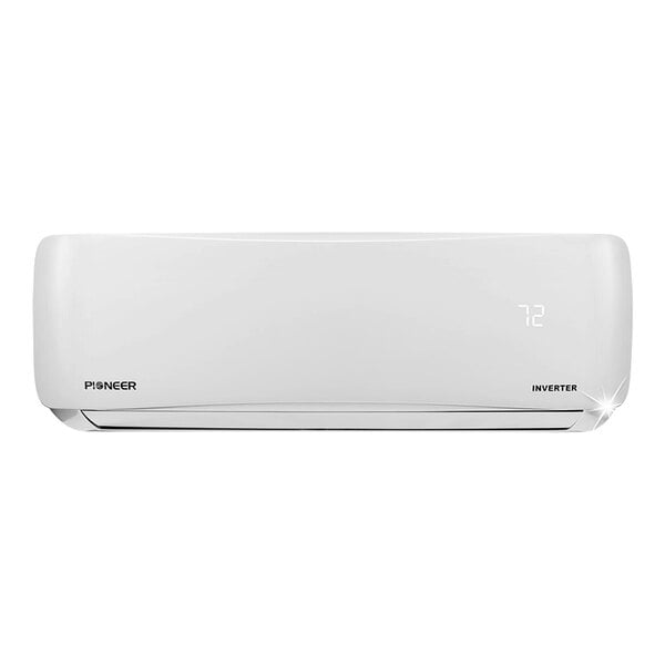 A white Pioneer air conditioner.