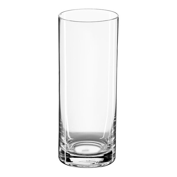 A Della Luce Origins beverage glass filled with a clear liquid.
