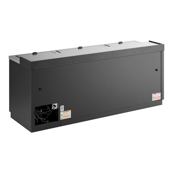 A large rectangular black box with a large door on it.