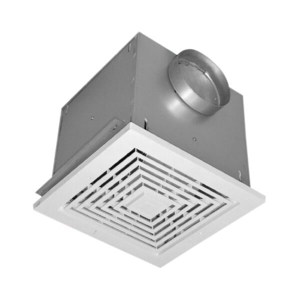 A white Canarm CBF Series commercial bathroom fan vent.