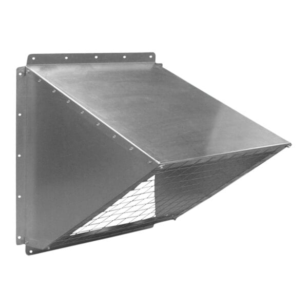 A Canarm galvanized metal vent hood with mesh.