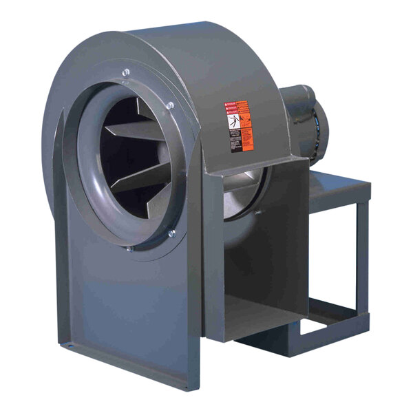 A grey metal Canarm PW Series explosion proof pressure blower fan.