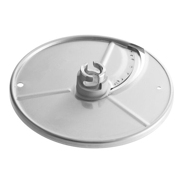 An AvaMix Revolution 1/4" Slicing Disc, a circular metal object with a metal nut on it.