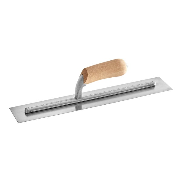 A Midwest Rake professional epoxy mortar trowel with a wooden handle.
