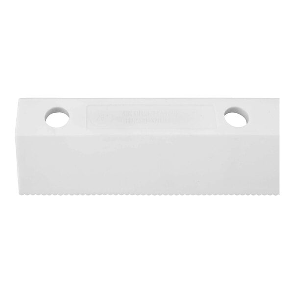 A white rectangular Midwest Rake EasySqueegee with holes.