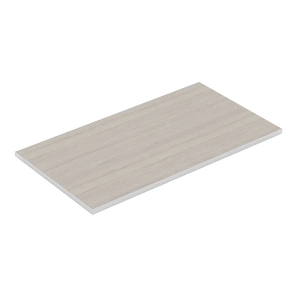 A white rectangular Bon Chef countertop panel with a white surface and silver border.