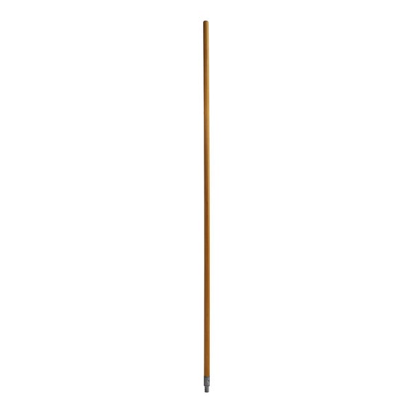 A Midwest Rake wooden pole with a metal threaded tip.