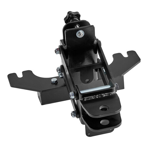 A black metal Lavex squeegee bracket with screws.