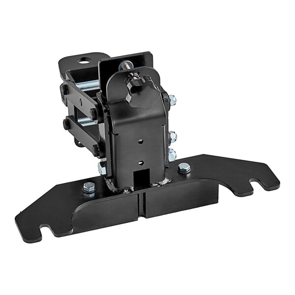A black metal Lavex squeegee bracket with two holes.