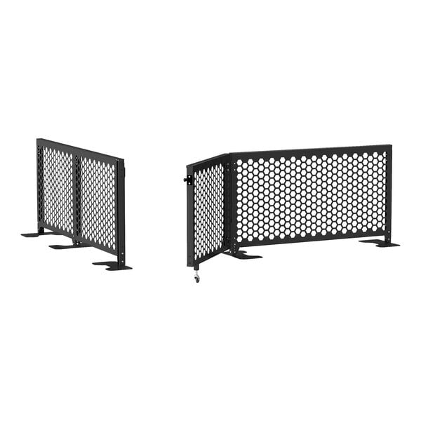 A black SelectSpace hexagonal patterned metal screen gate.