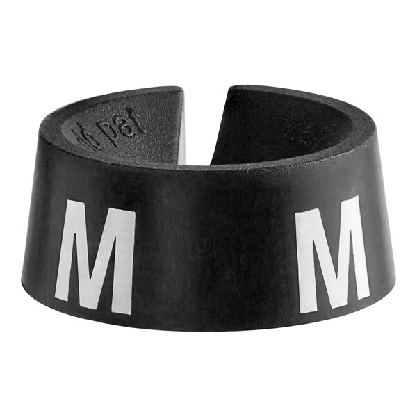 A black 3/4" ring with "M" in white.