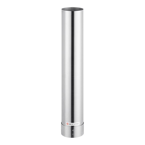 A stainless steel cylindrical tube with a metal handle.