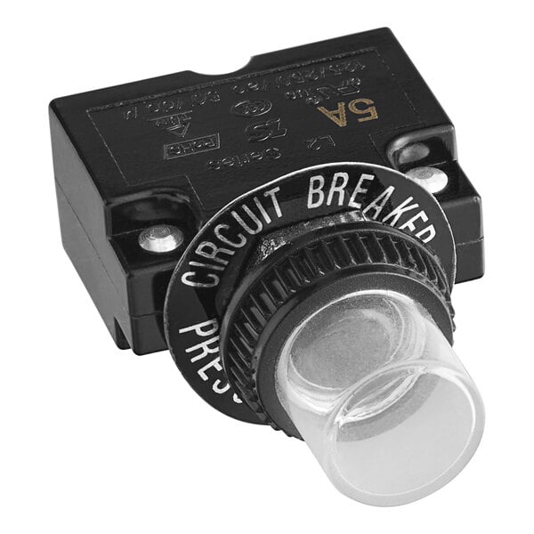 A black box with a round lens and a white background.