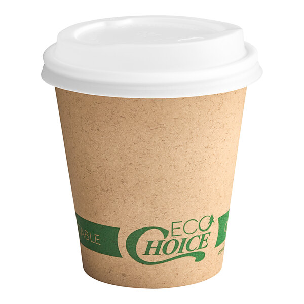 Choice 10 oz. White Paper Hot Cup, Lid, and Sleeve Combo Kit - 50/Pack