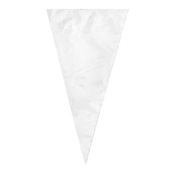 A white cone shaped plastic bag.