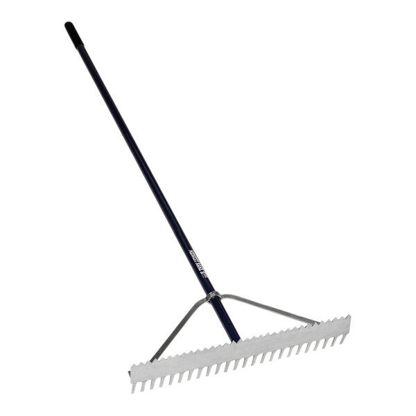 A Seymour Midwest Professional Dual Purpose Rake with a long handle.