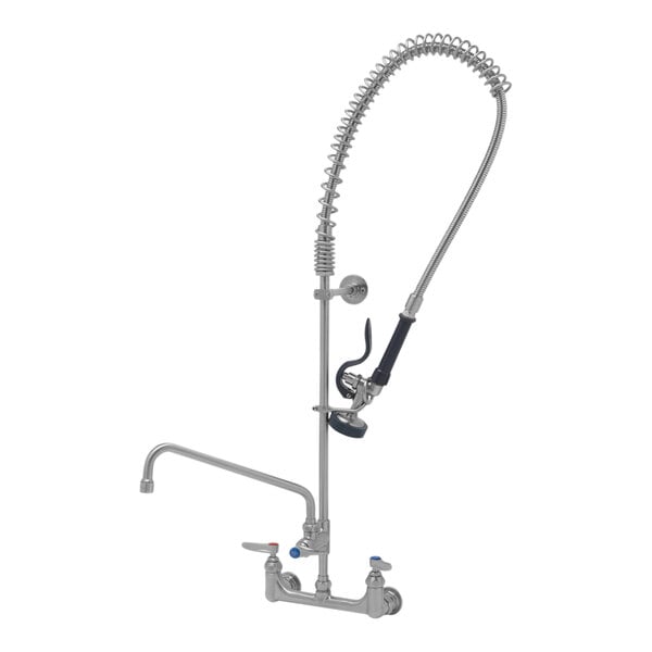 A deck mount Eversteel pre-rinse faucet with a 14" swing nozzle and a hose.