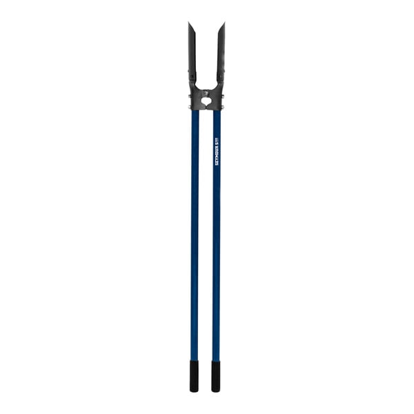 Seymour Midwest S400 Atlas post hole digger with blue and black metal poles.