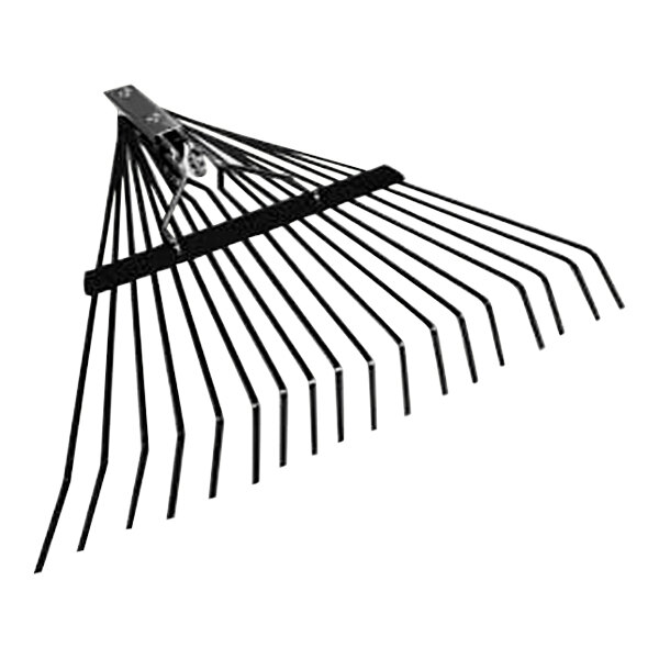 The black and silver Seymour Midwest spring brace rake head with a clip.