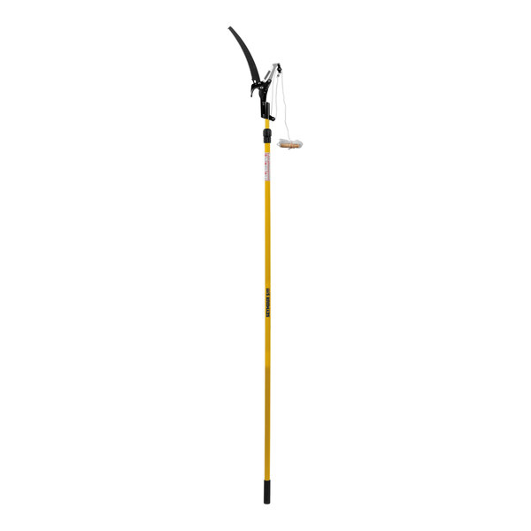 A long yellow pole with a black handle.