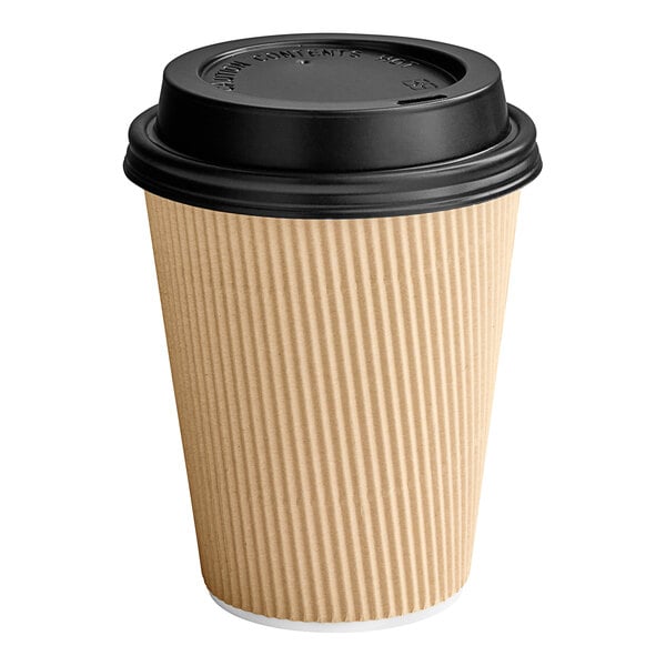 Disposable Coffee Cups with Lids 12 oz (100 Pack) - To Go Coffee Cups for  Hot 