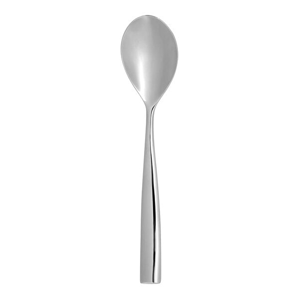 An Arcoroc stainless steel teaspoon with a long handle.