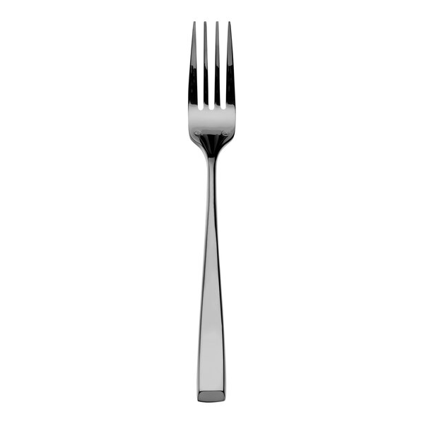 An Arcoroc stainless steel salad/dessert fork with a silver handle.