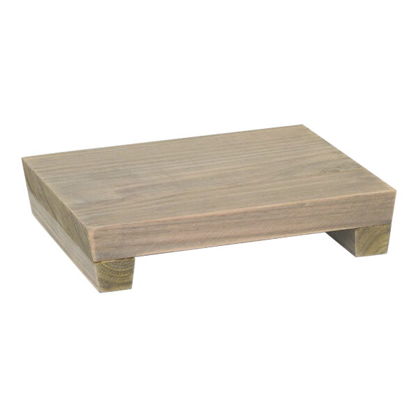 A Front of the House Asheville wooden display board with legs.