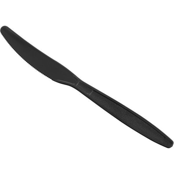 A Berk black plastic knife with a black handle.