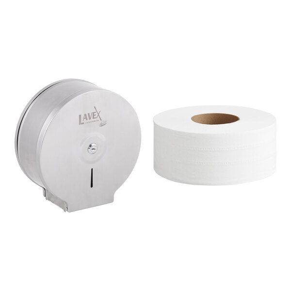 Lavex 2-Ply Jumbo Toilet Paper Roll with 9 Diameter, 720 Feet / Roll -  12/Case