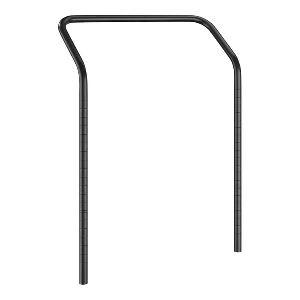 A black metal frame with curved ends.