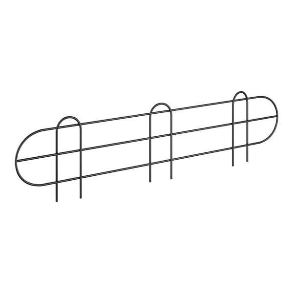 A black wire fence with a curved top on a white background.