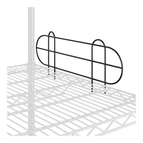 A black metal frame with a black metal bar attached to it.